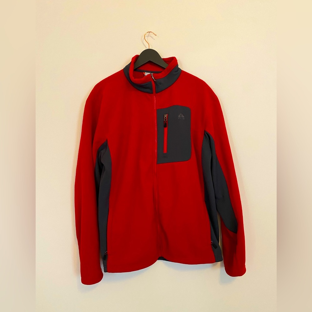 XL Nike ACG red, black, gray zip-up fleece Jacket